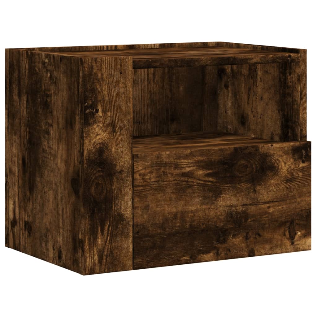 Wall-mounted bedside tables 2 pcs. Smoked oak 45x30x35 cm