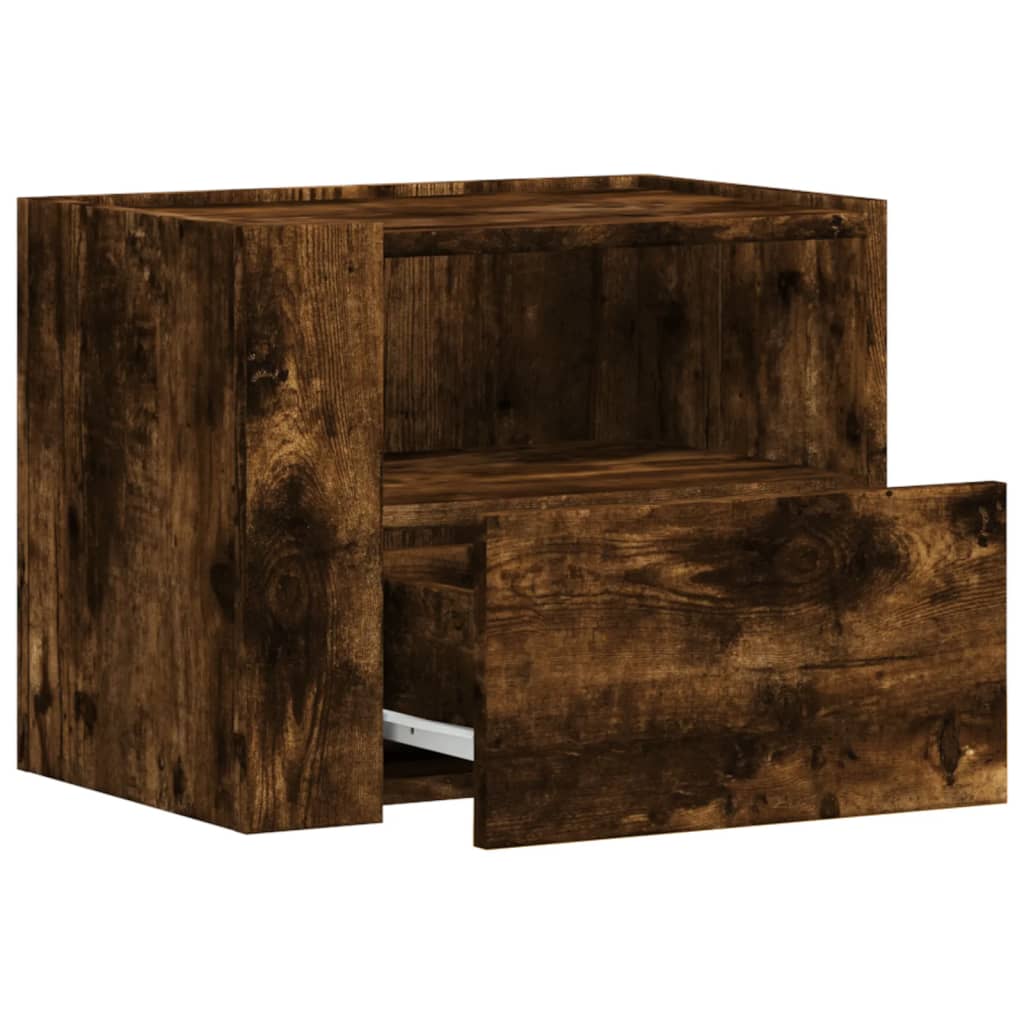 Wall-mounted bedside tables 2 pcs. Smoked oak 45x30x35 cm
