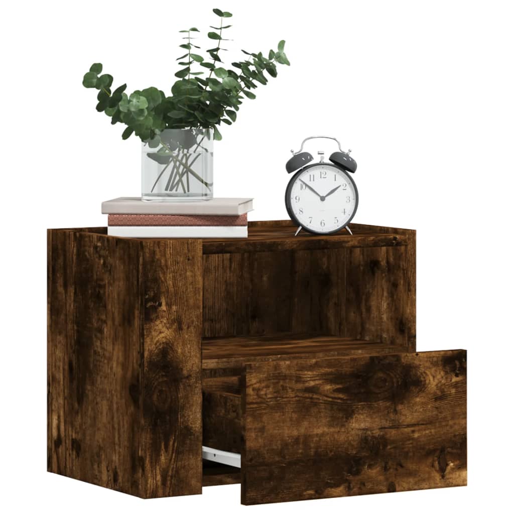 Wall-mounted bedside tables 2 pcs. Smoked oak 45x30x35 cm
