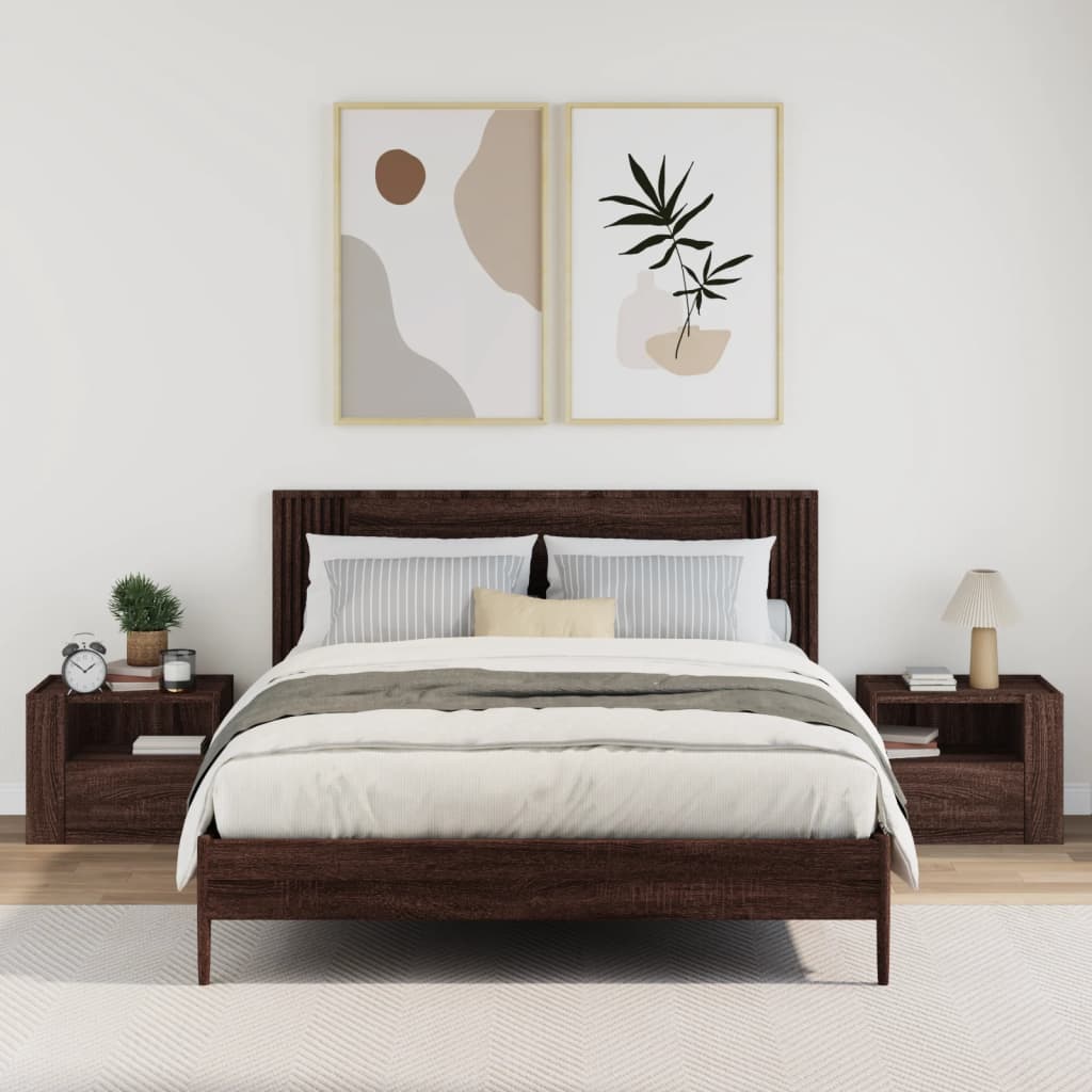 Wall Bedside Tables 2 pcs. Brown Oak Look 45x30x35 cm