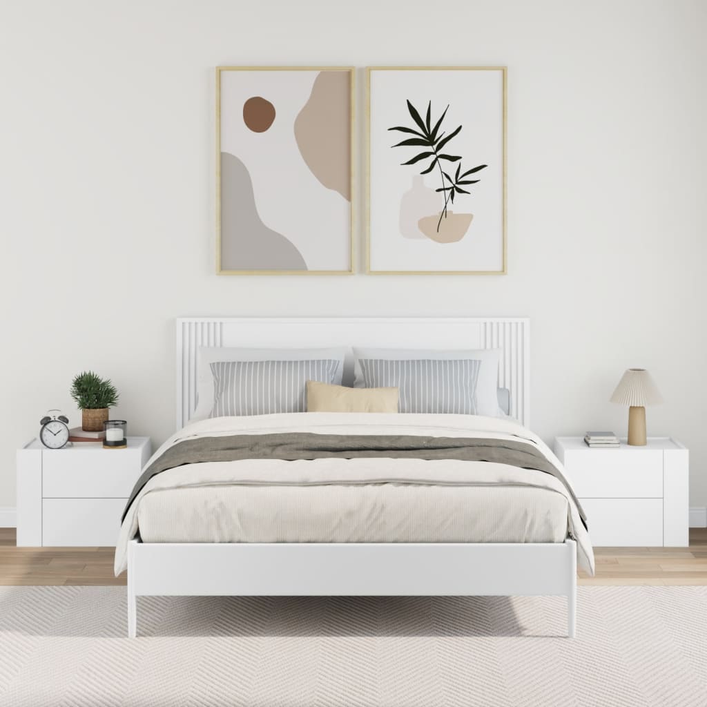 Wall Bedside Tables 2 pcs. White 45x30x35 cm