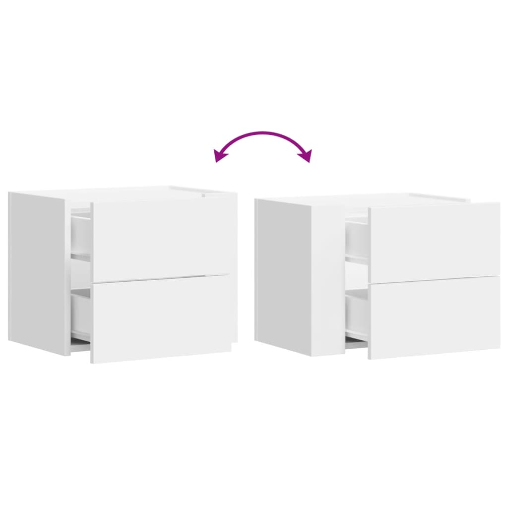Wall Bedside Tables 2 pcs. White 45x30x35 cm