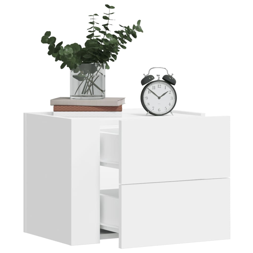 Wall Bedside Tables 2 pcs. White 45x30x35 cm