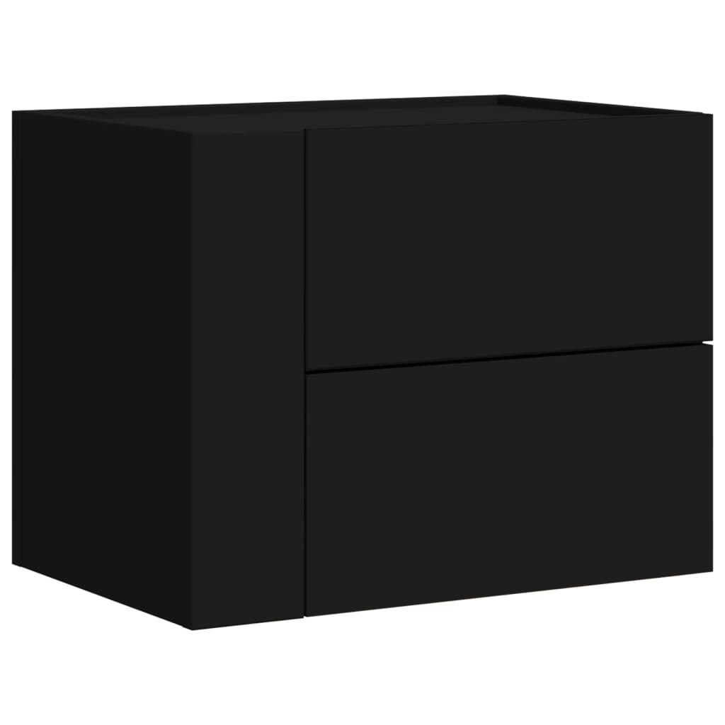 Wall Bedside Table Black 45x30x35 cm