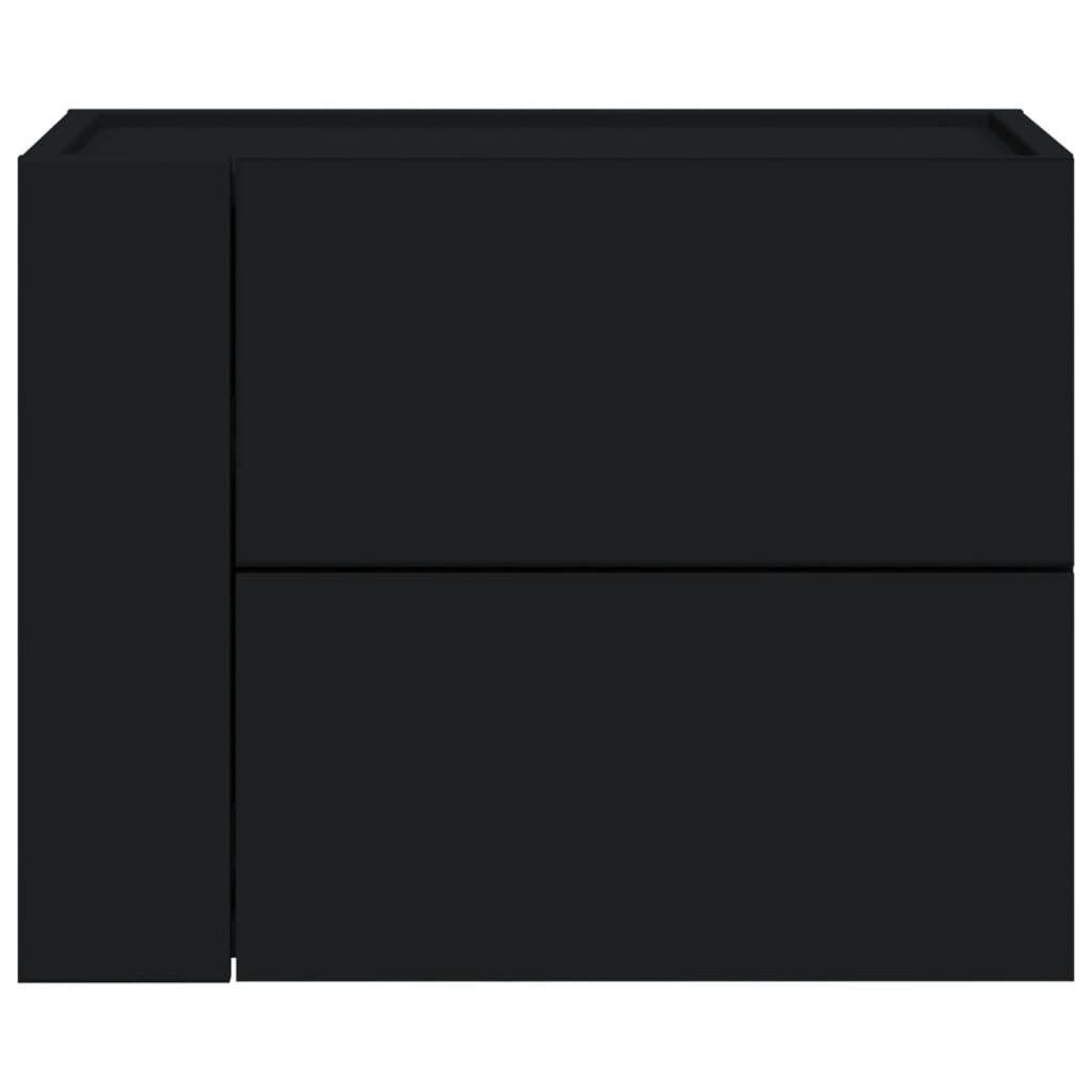 Wall Bedside Table Black 45x30x35 cm