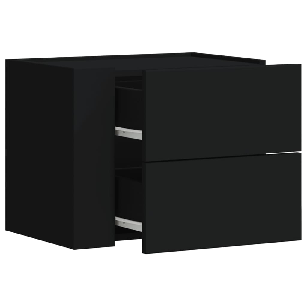 Wall Bedside Table Black 45x30x35 cm