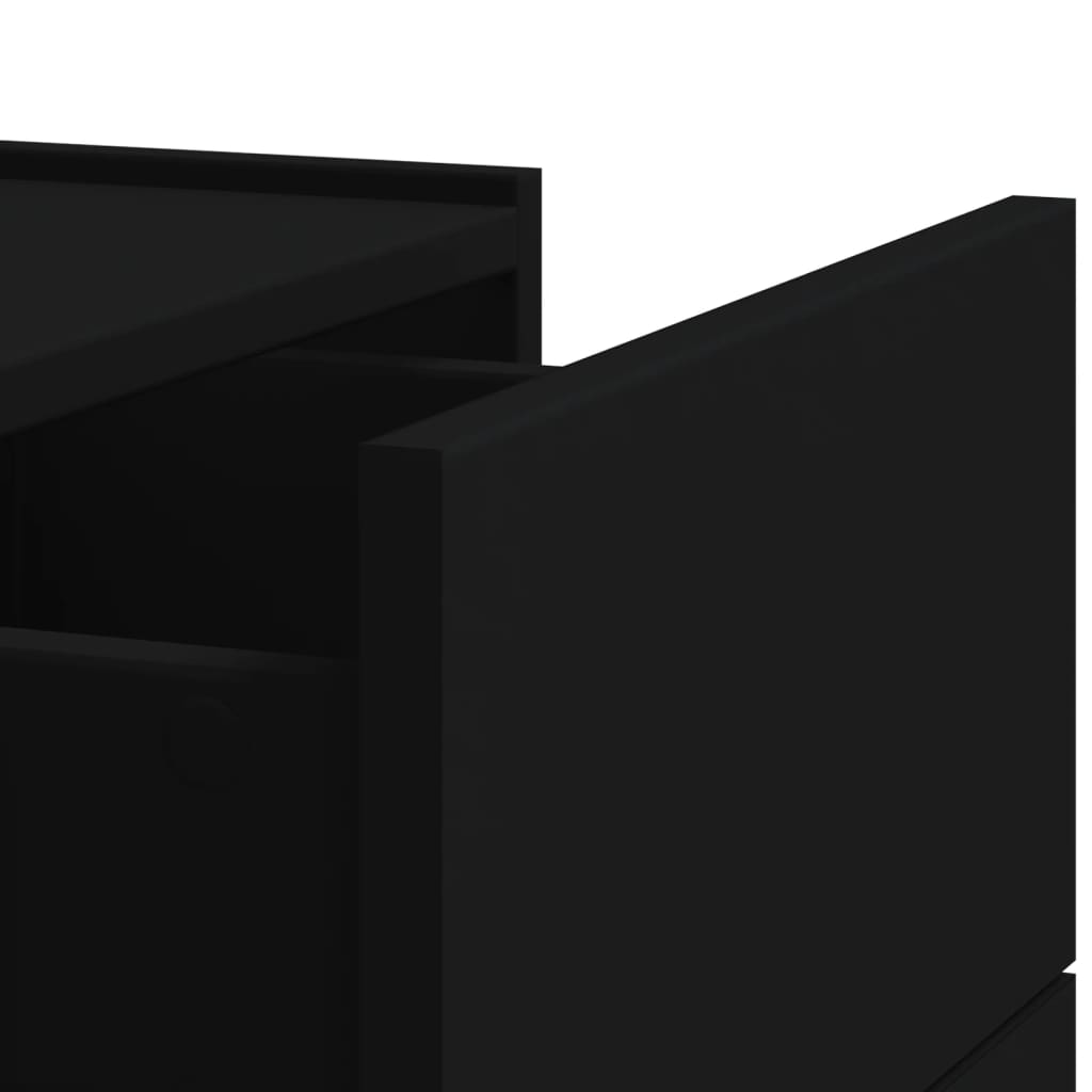 Wall Bedside Table Black 45x30x35 cm