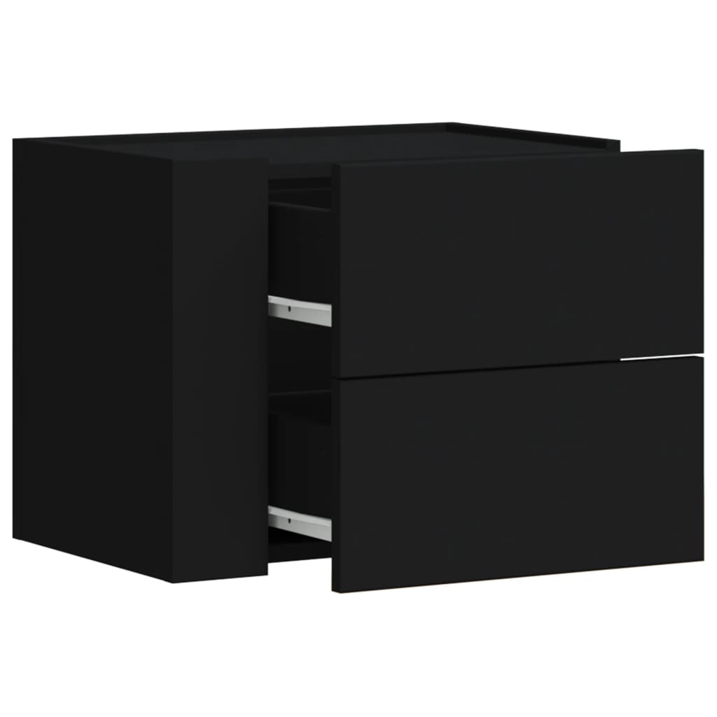 Wall Bedside Tables 2 pcs. Black 45x30x35 cm
