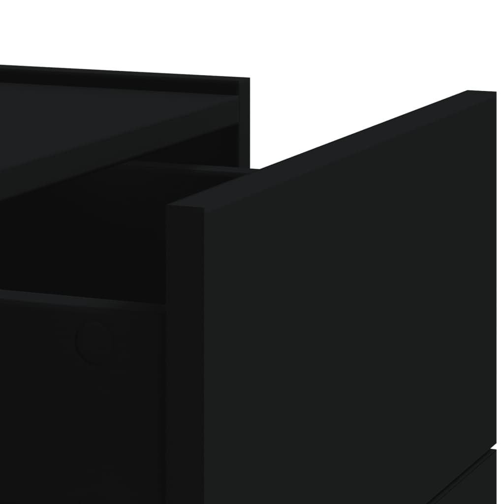 Wall Bedside Tables 2 pcs. Black 45x30x35 cm