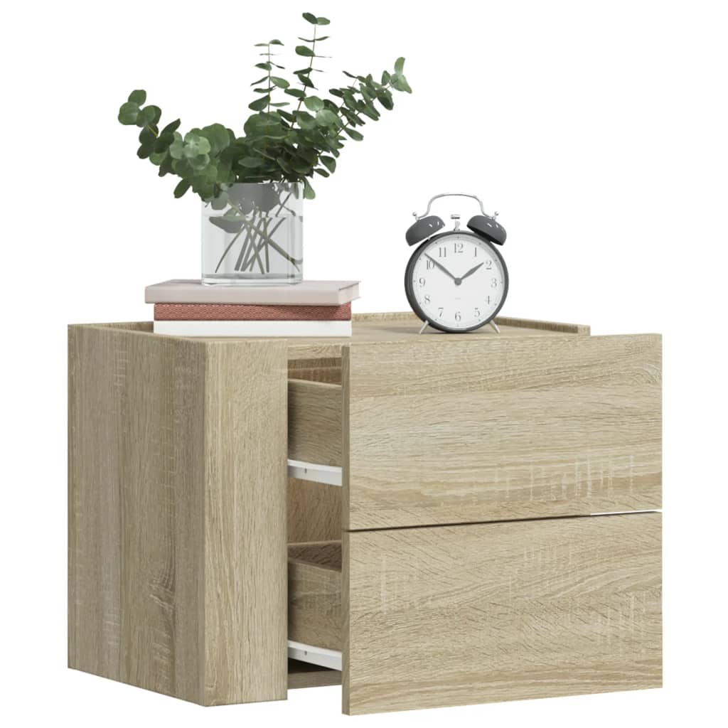 Wall-mounted bedside table Sonoma oak 45x30x35 cm