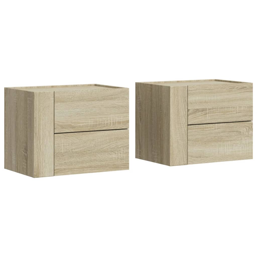 Wall-mounted bedside tables 2 pcs. Sonoma oak 45x30x35 cm