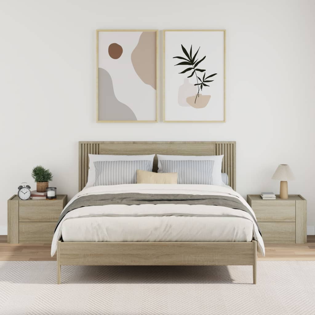 Wall-mounted bedside tables 2 pcs. Sonoma oak 45x30x35 cm