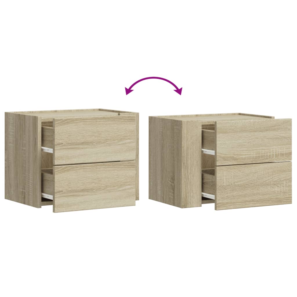 Wall-mounted bedside tables 2 pcs. Sonoma oak 45x30x35 cm