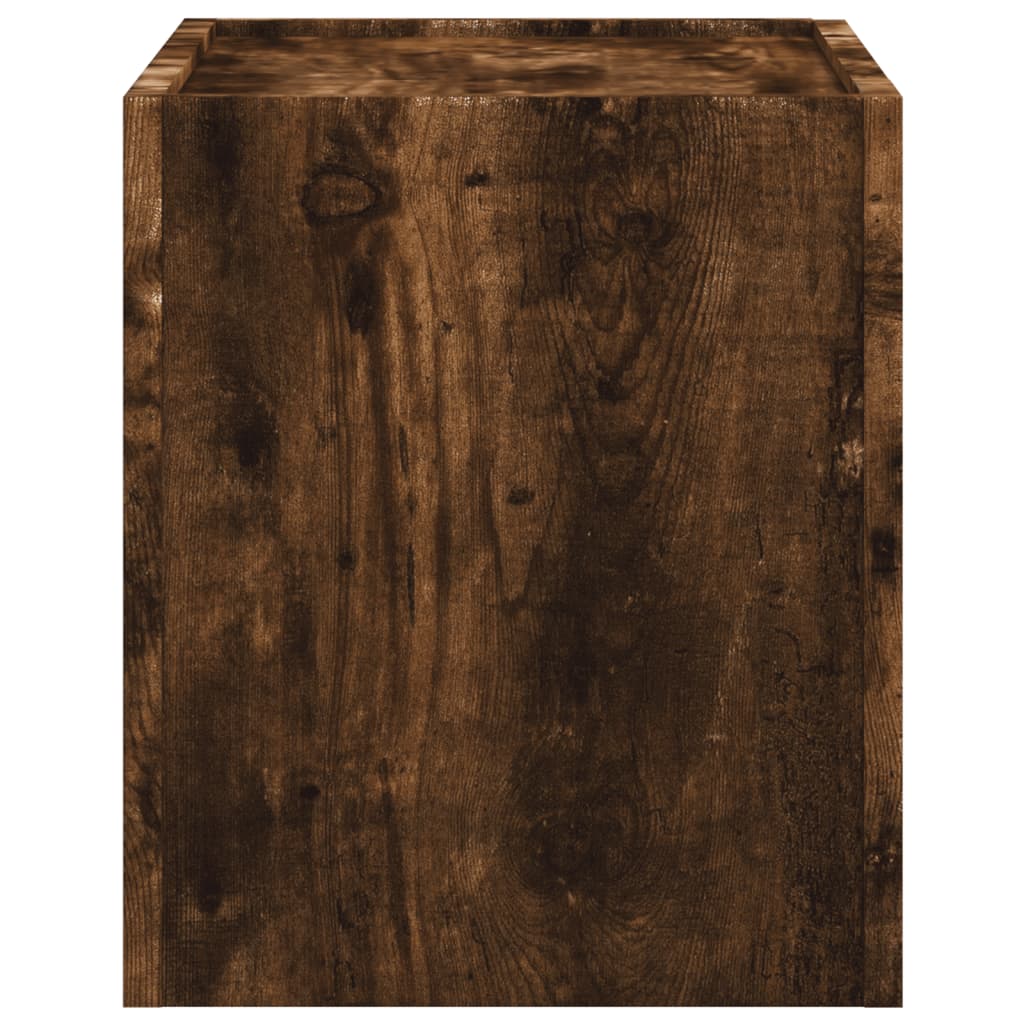 Wall-mounted bedside table smoked oak 45x30x35 cm
