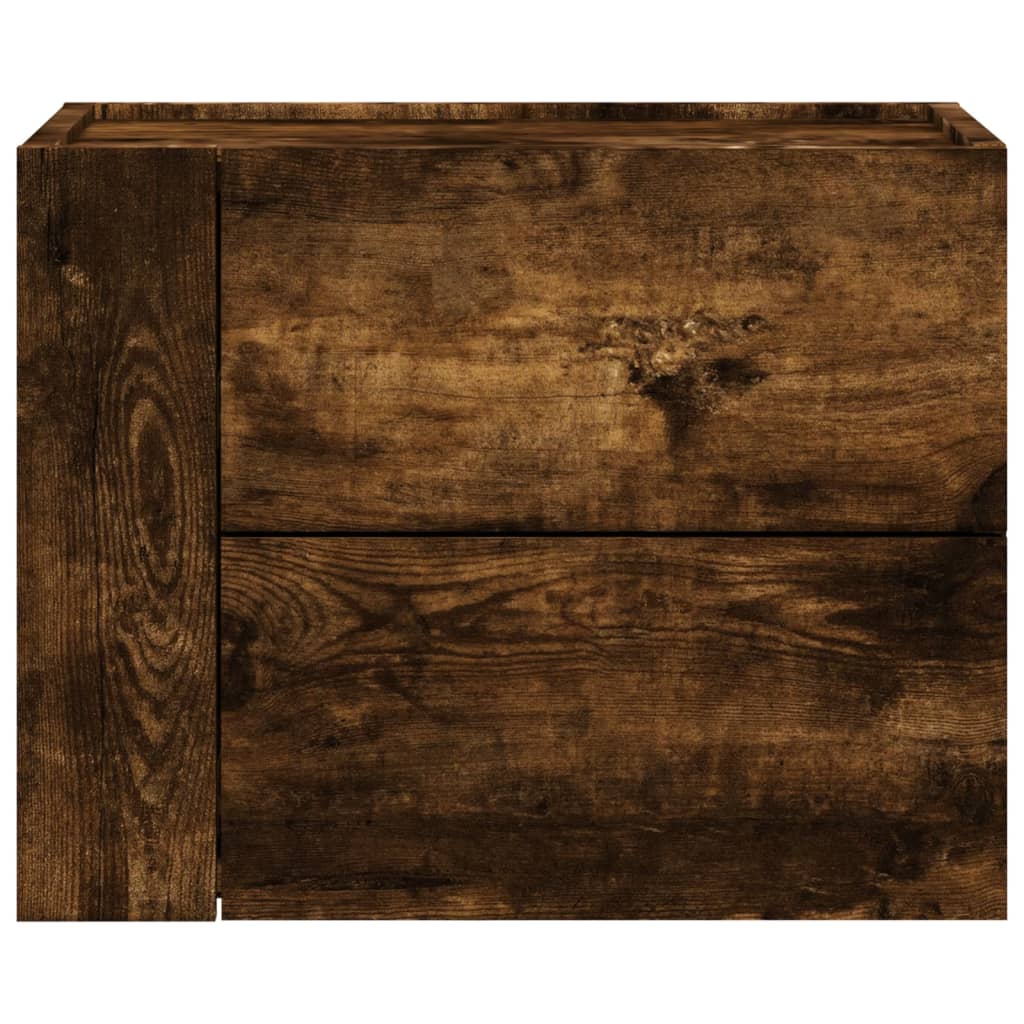 Wall-mounted bedside tables 2 pcs. Smoked oak 45x30x35 cm