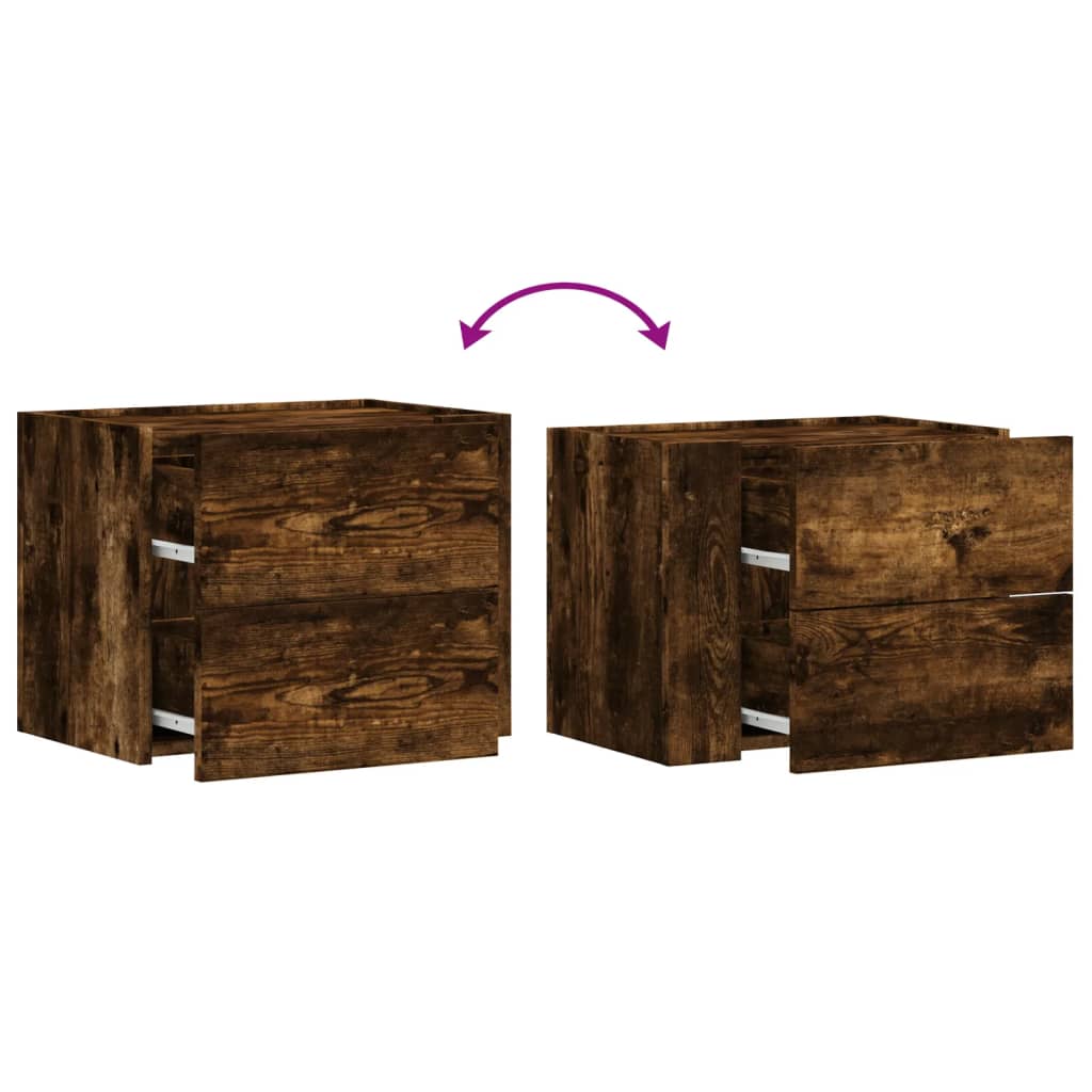 Wall-mounted bedside tables 2 pcs. Smoked oak 45x30x35 cm