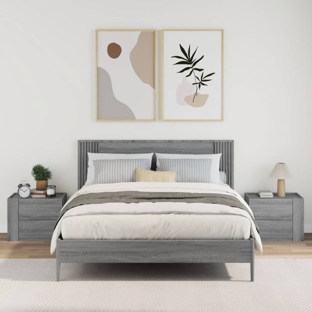 Wall Bedside Tables 2 pcs. Gray Sonoma 45x30x35 cm