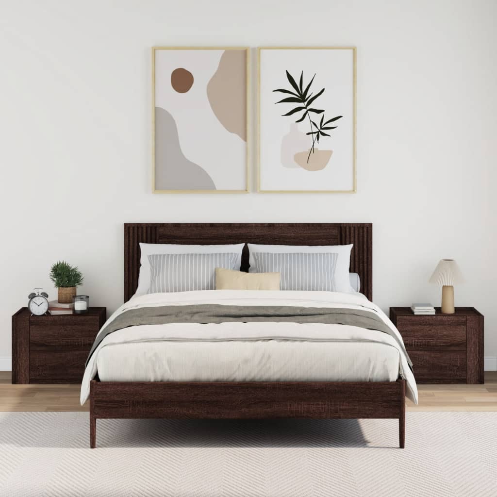 Wall Bedside Tables 2 pcs. Brown Oak Look 45x30x35 cm