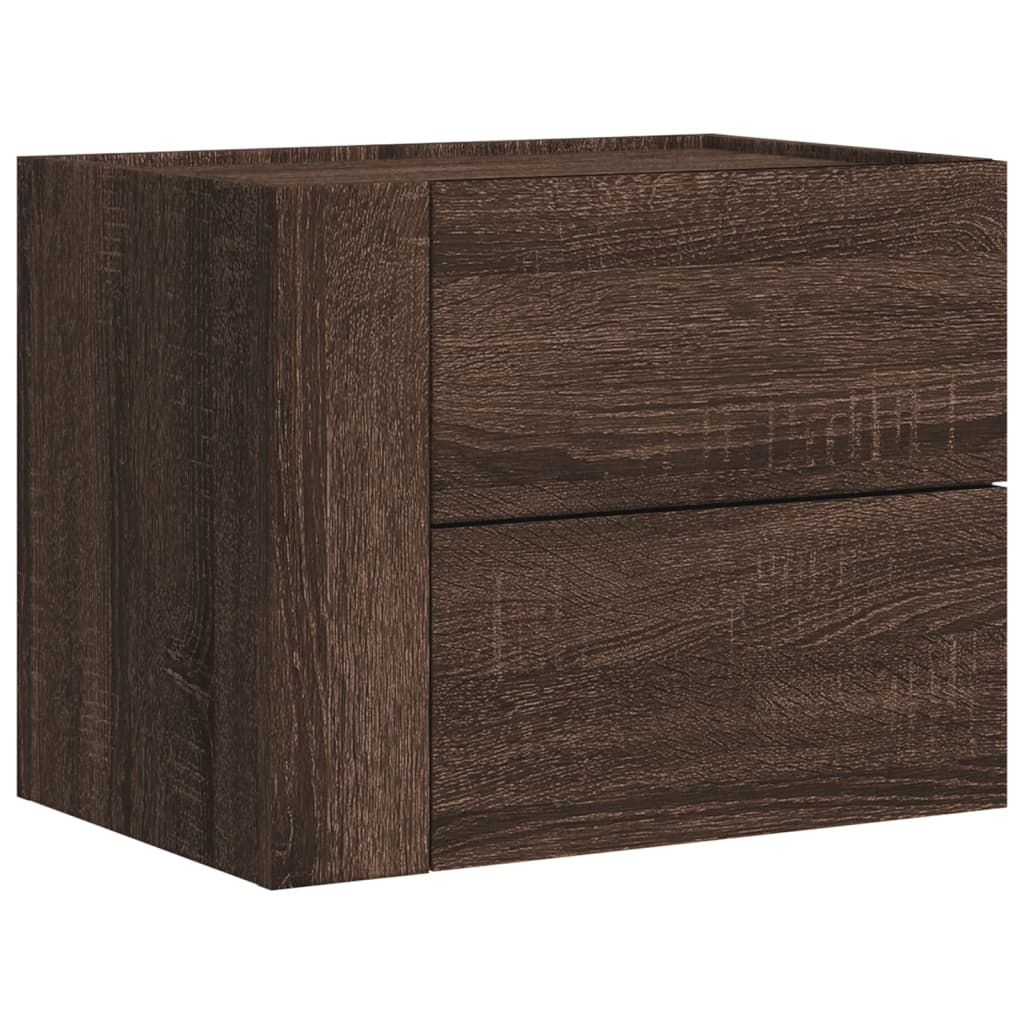 Wall Bedside Tables 2 pcs. Brown Oak Look 45x30x35 cm