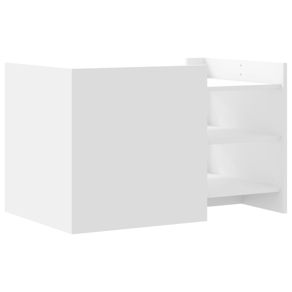 Table basse blanche 80x50x50 cm en bois