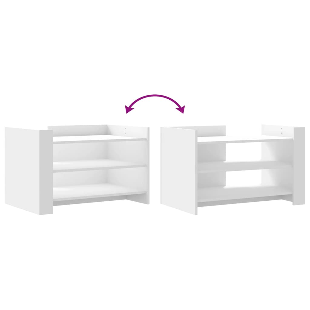 Table basse blanche 80x50x50 cm en bois