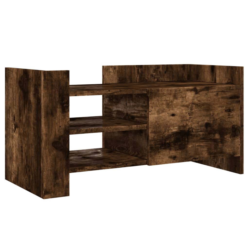 Meuble TV chêne fumé 80x35x40 cm en bois
