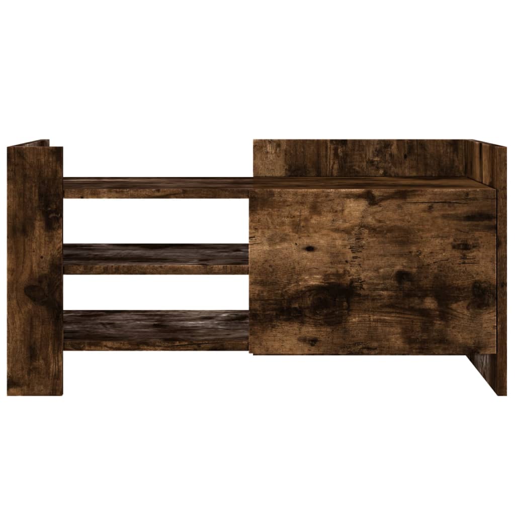 Meuble TV chêne fumé 80x35x40 cm en bois