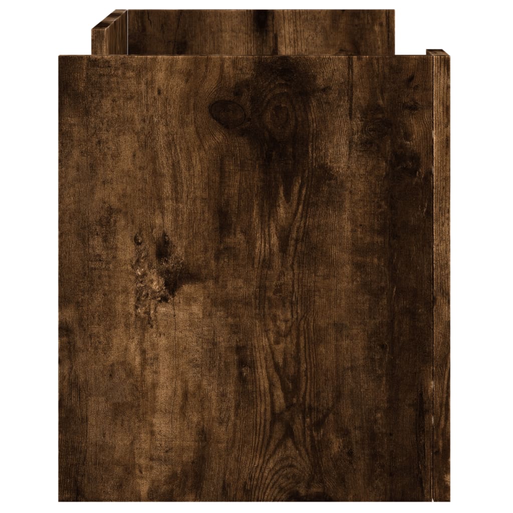 Meuble TV chêne fumé 80x35x40 cm en bois