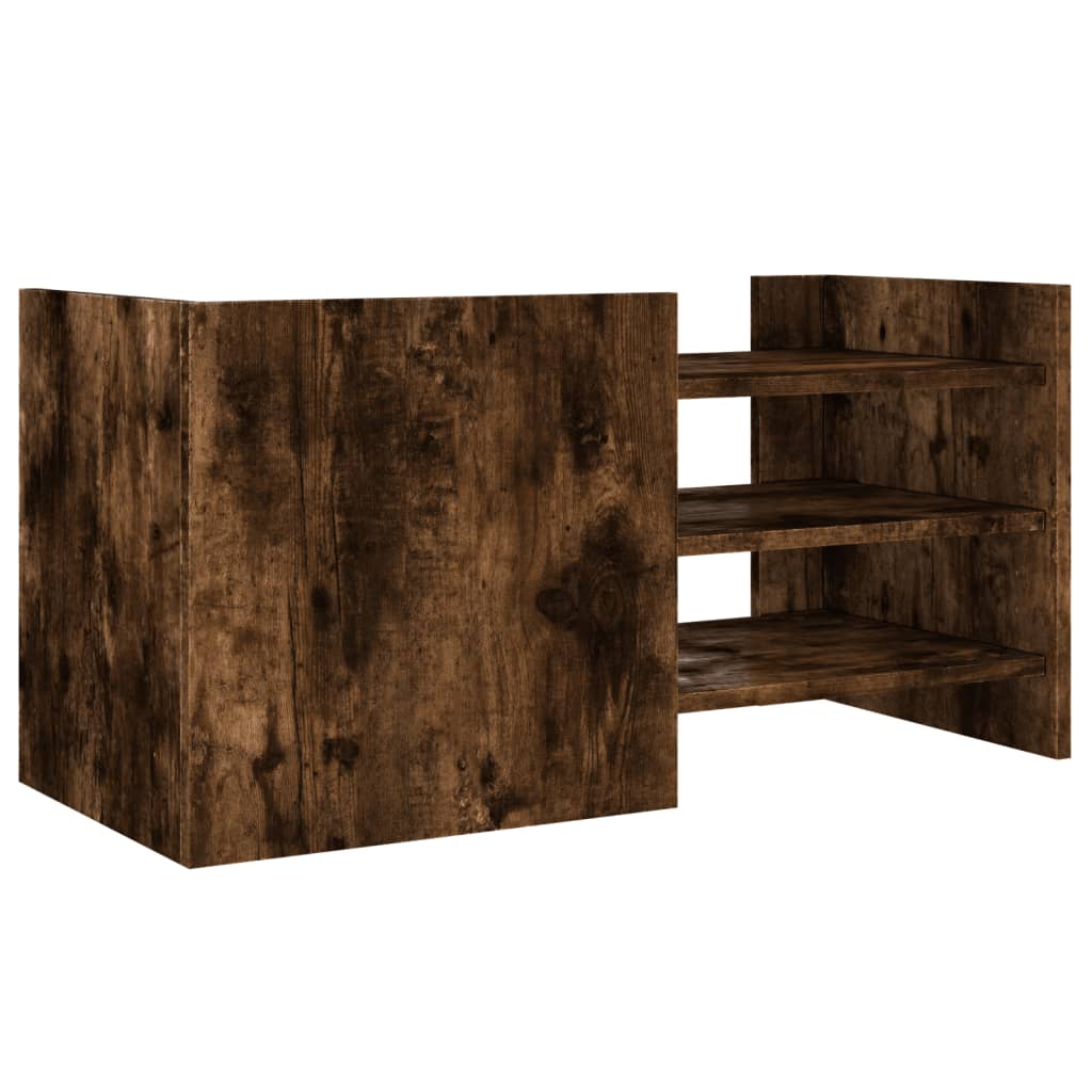 Meuble TV chêne fumé 80x35x40 cm en bois