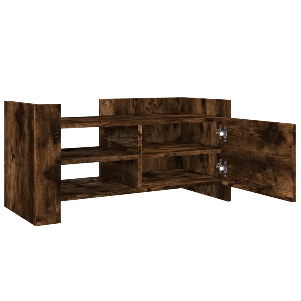 Meuble TV chêne fumé 80x35x40 cm en bois
