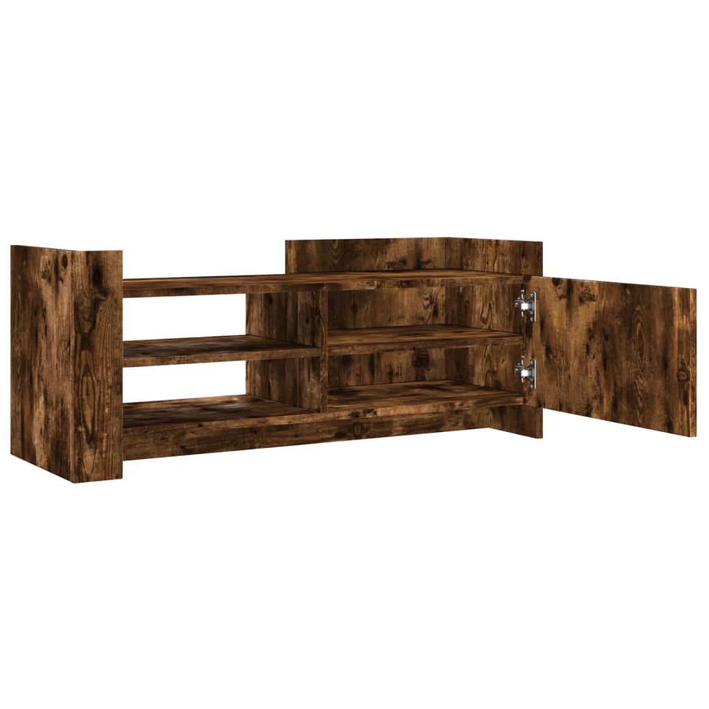 Meuble TV chêne fumé 100x35x40 cm matériau bois