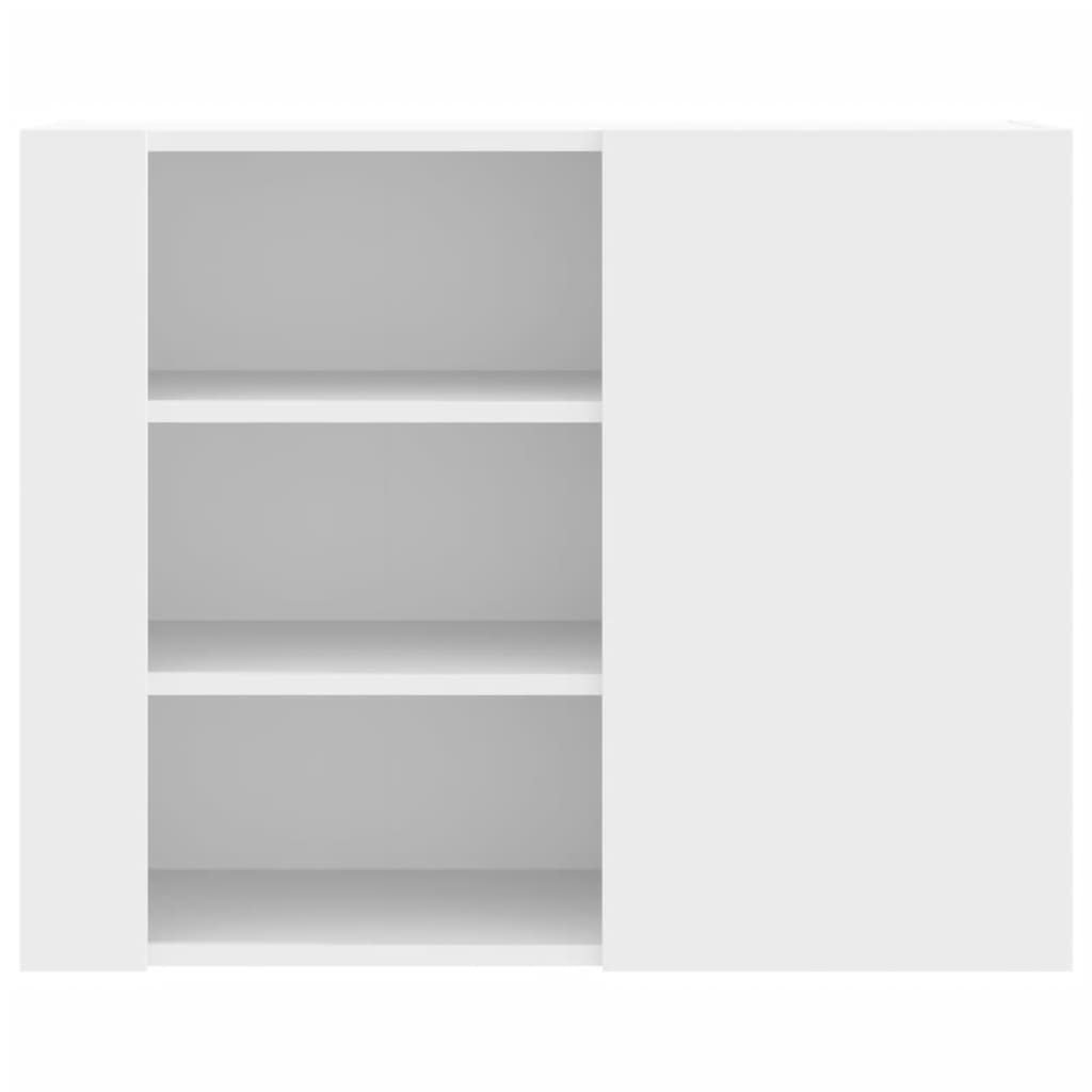 Wall Shelf White 75x35x60 cm Wood Material