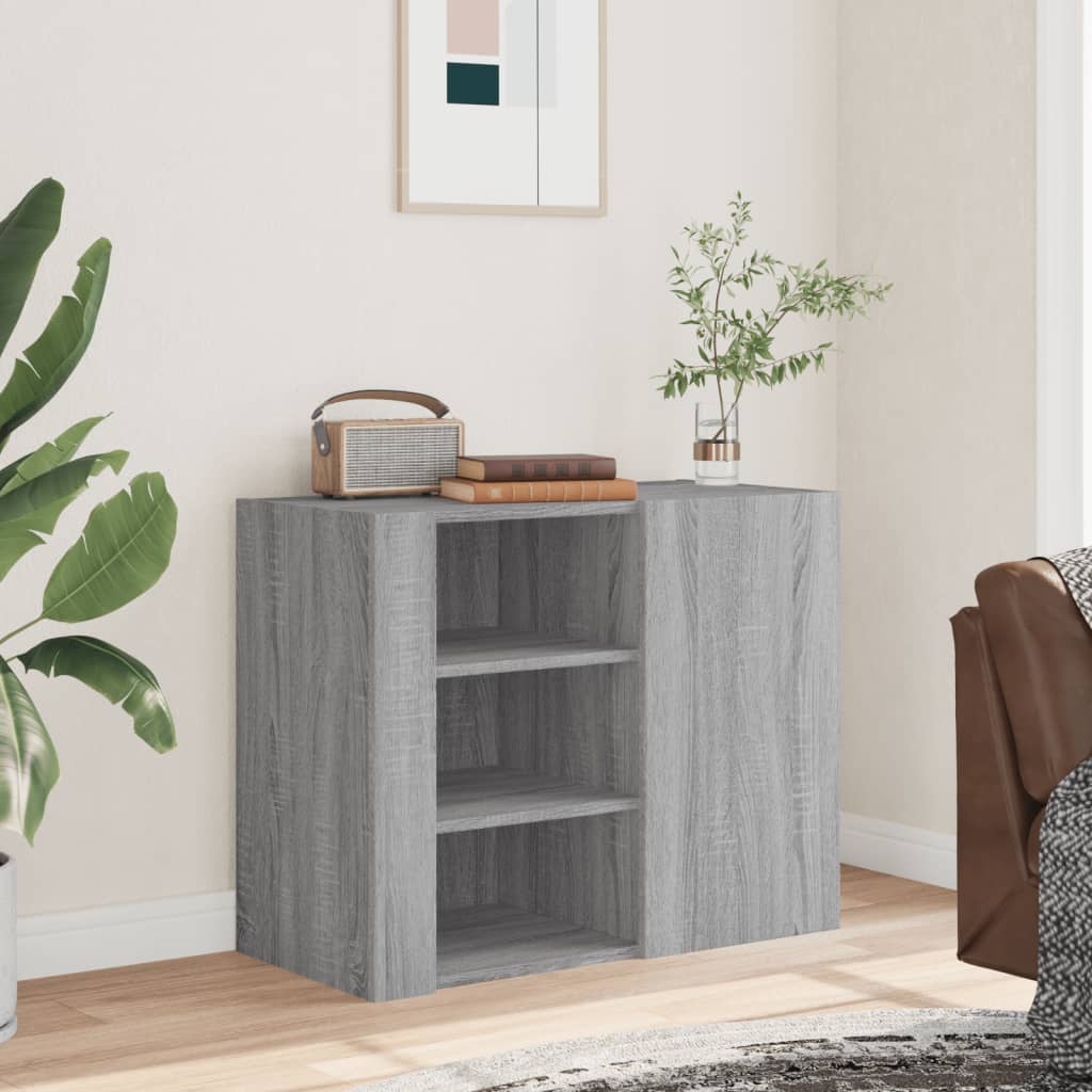 Wall shelf gray Sonoma 75x35x60 cm wood material
