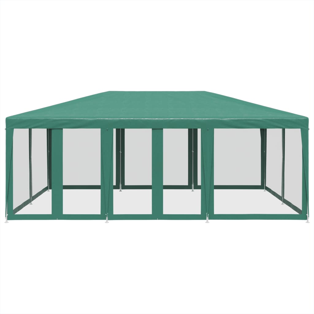 Tente de fête avec 10 panneaux latéraux en maille vert 6x4 m HDPE