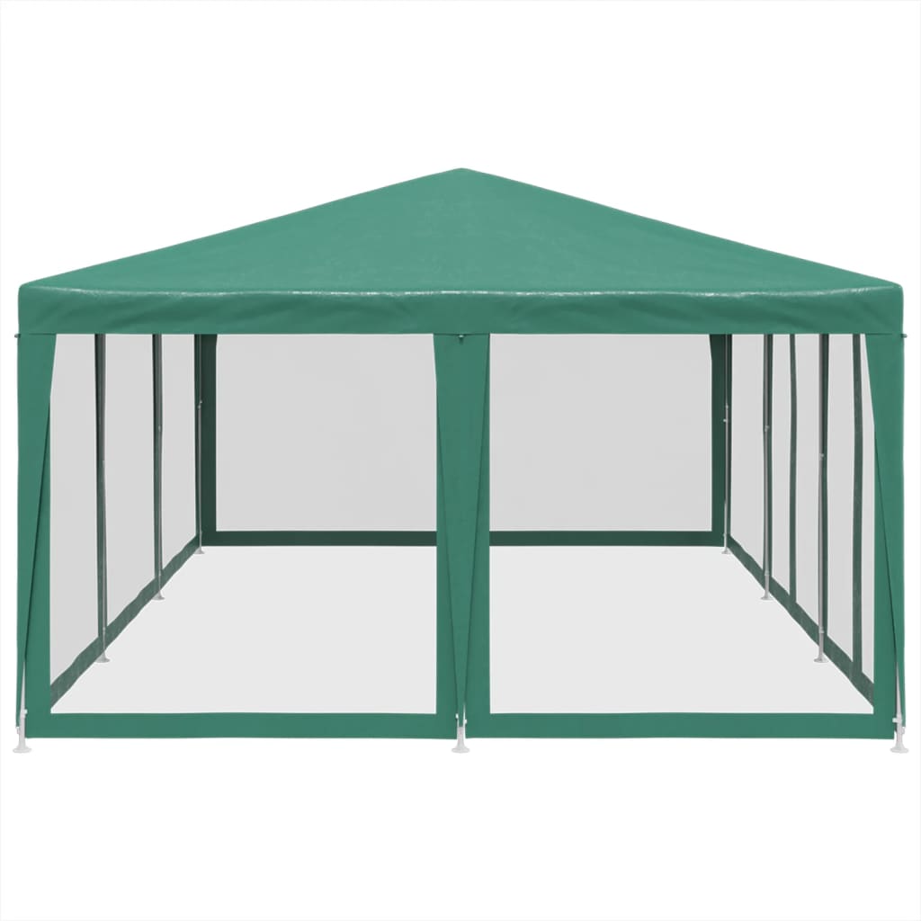 Tente de fête avec 10 panneaux latéraux en maille vert 6x4 m HDPE