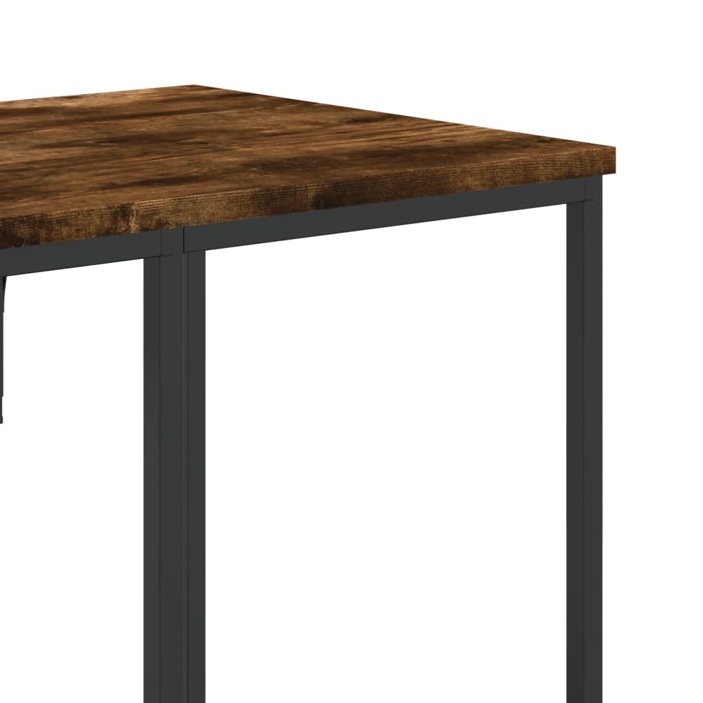 Clothes rack with shelves smoked oak wood material
