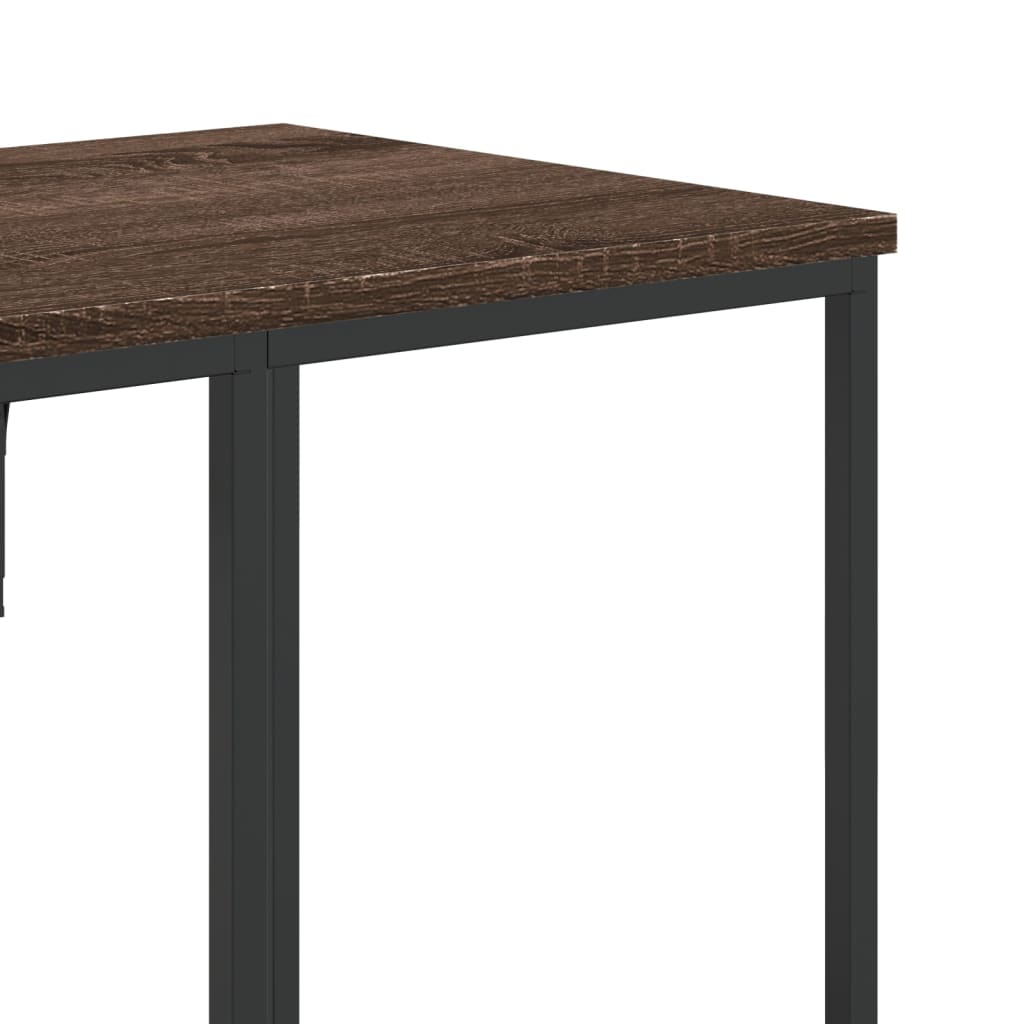 Clothes rack with shelves brown oak look wood material