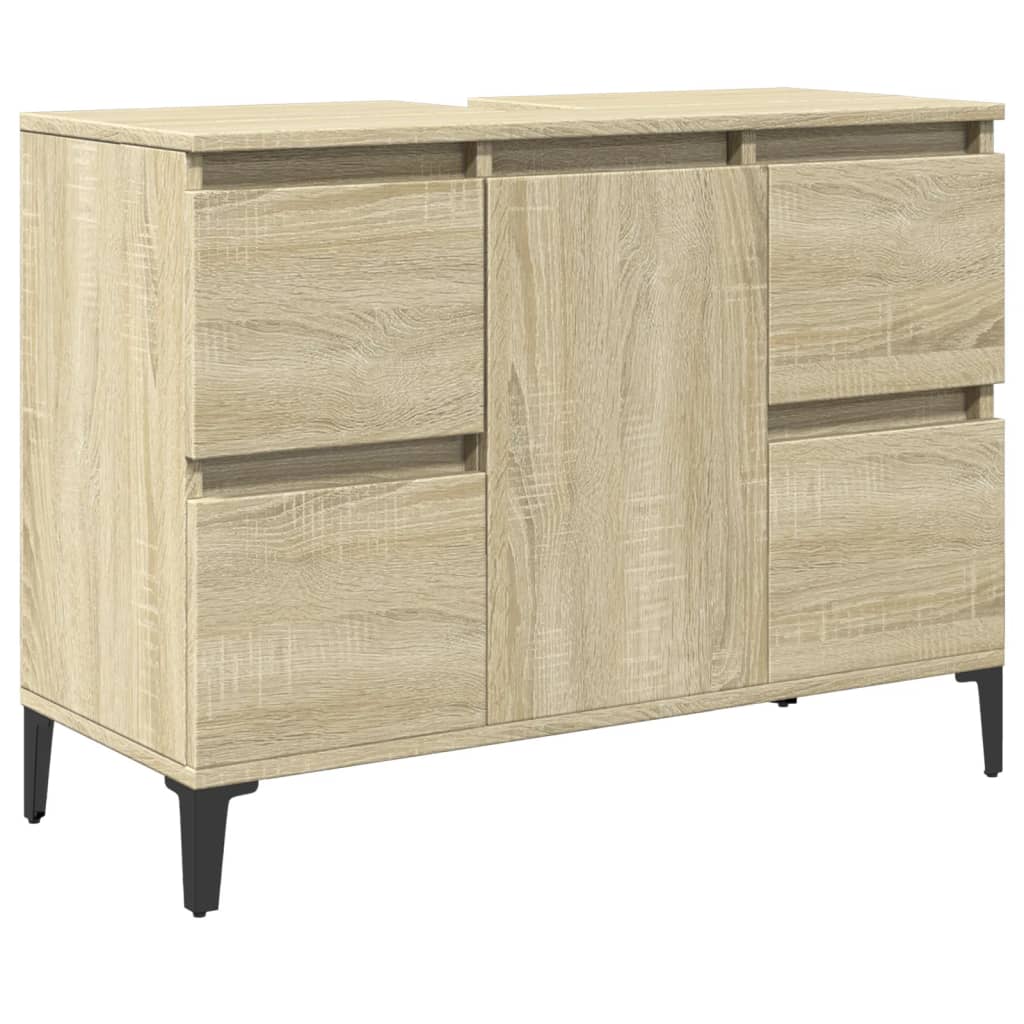 Washbasin base cabinet Sonoma oak 80x33x60 cm wood material