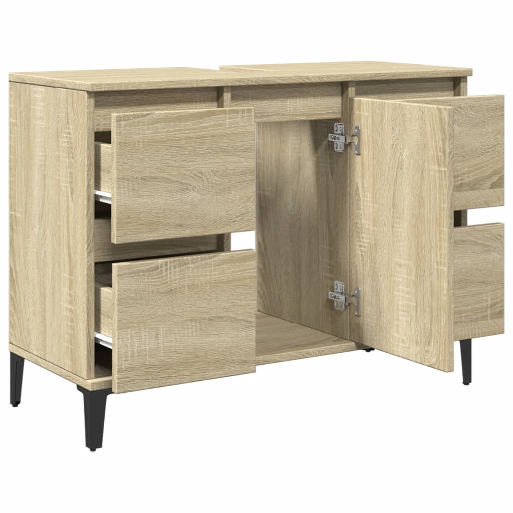 Washbasin base cabinet Sonoma oak 80x33x60 cm wood material