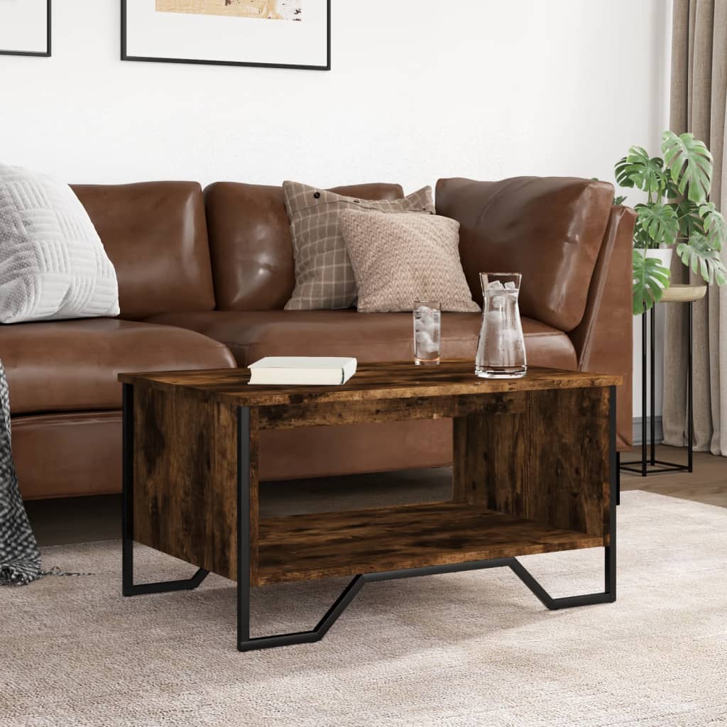 Coffee table smoked oak 75x51x40 cm wood material