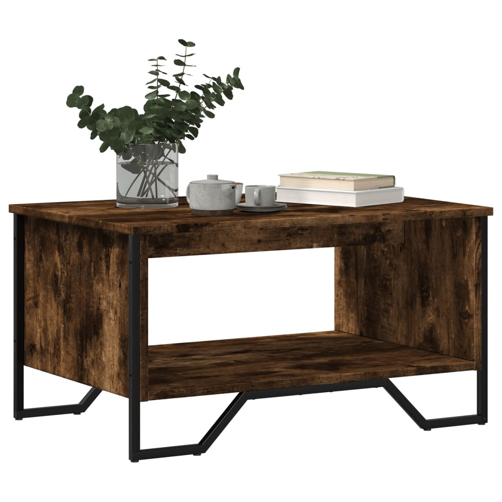 Coffee table smoked oak 75x51x40 cm wood material