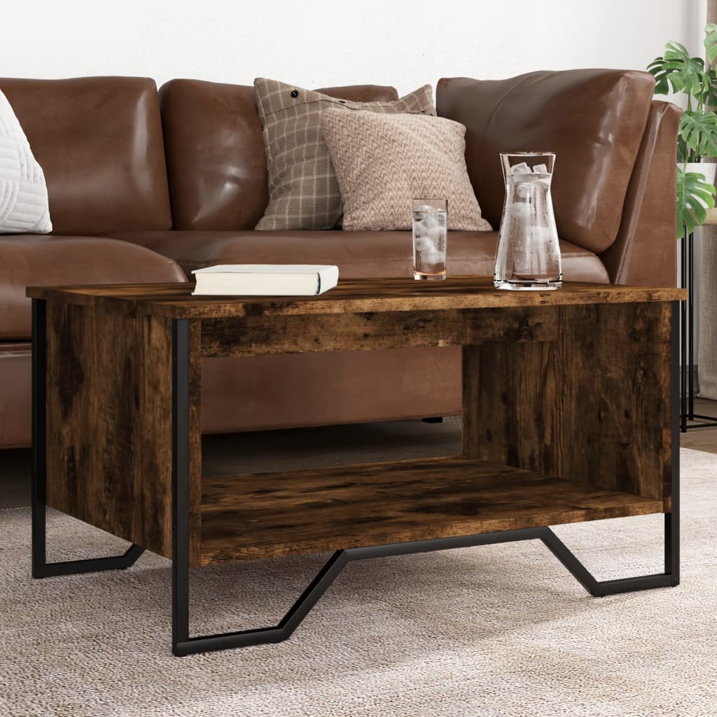 Coffee table smoked oak 75x51x40 cm wood material