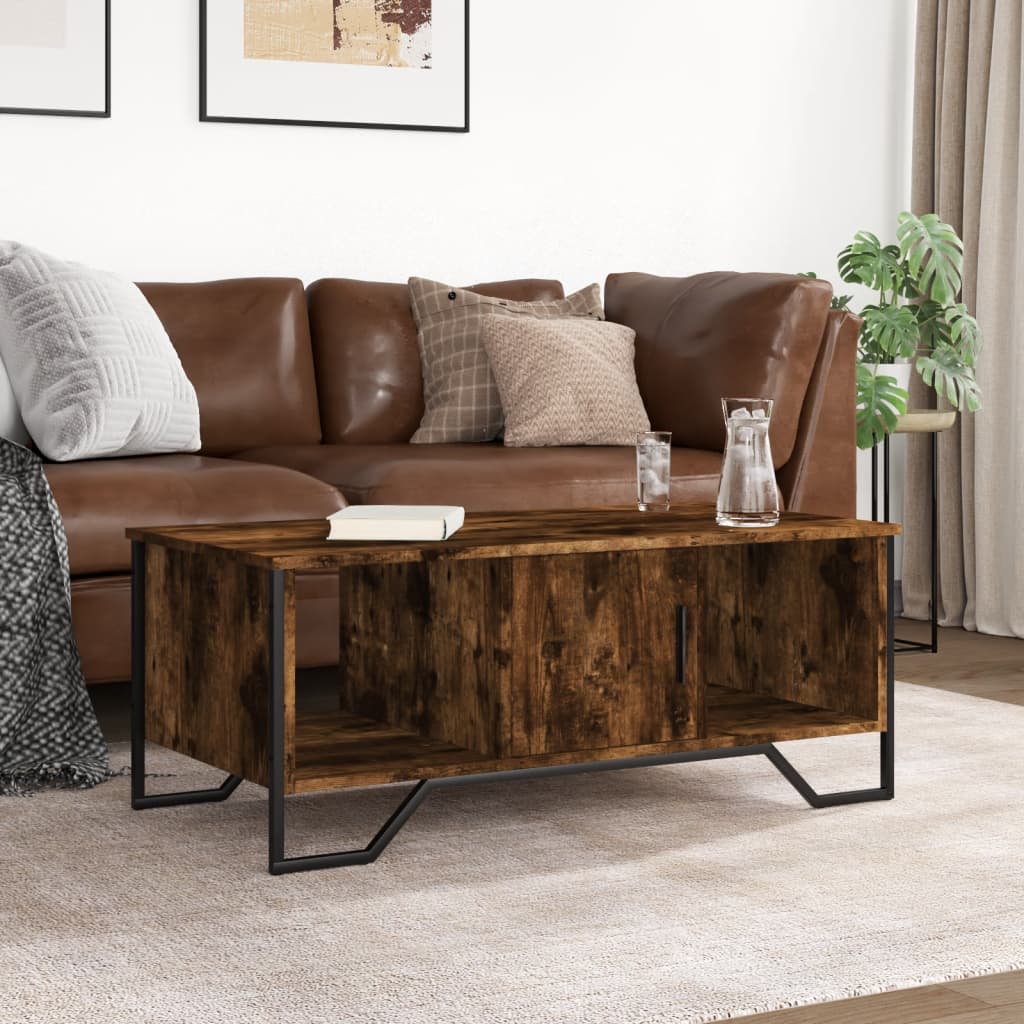 Coffee table smoked oak 100x51x40 cm wood material