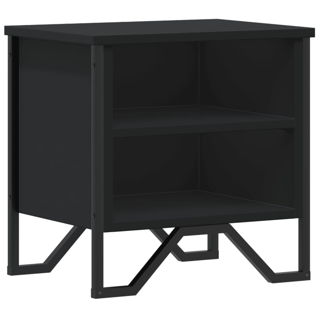 Bedside Table Black 40x30x40 cm Wood Material