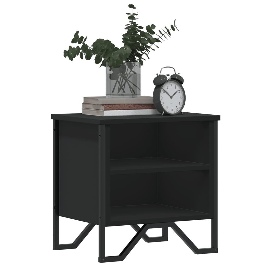 Bedside Table Black 40x30x40 cm Wood Material