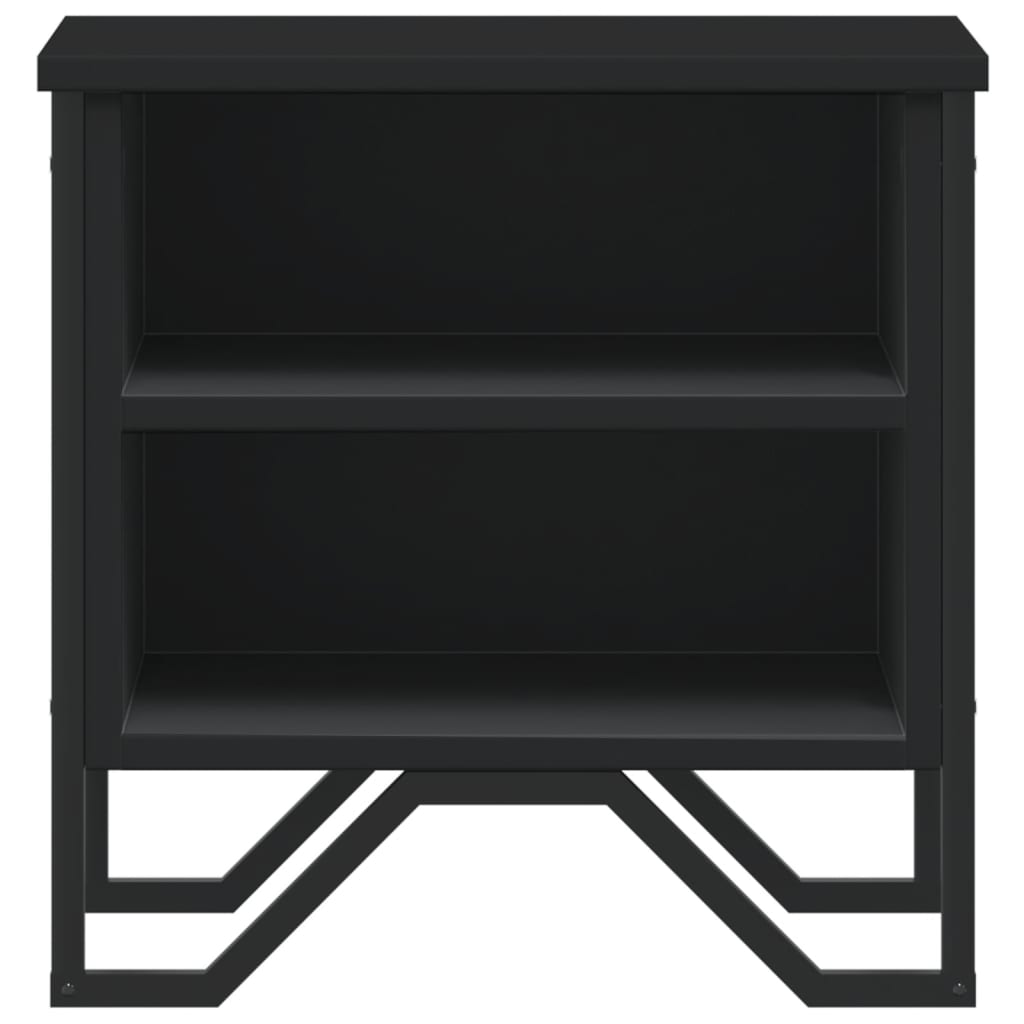 Bedside Table Black 40x30x40 cm Wood Material