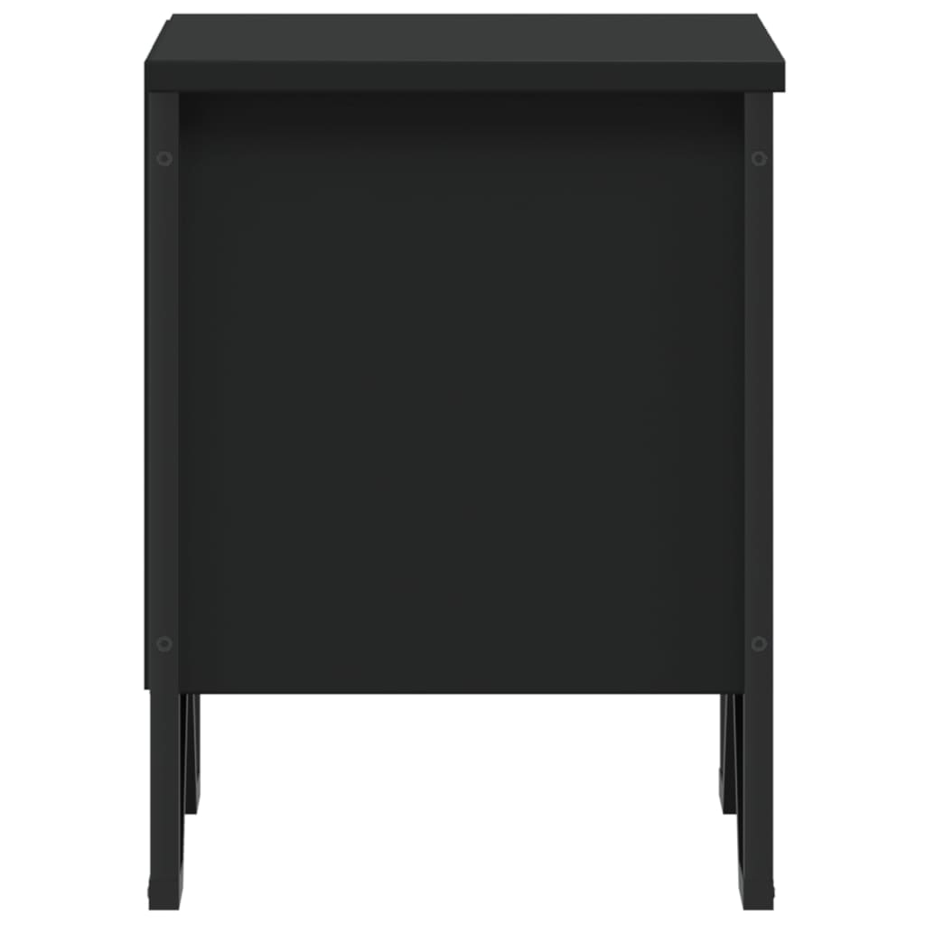 Bedside Table Black 40x30x40 cm Wood Material