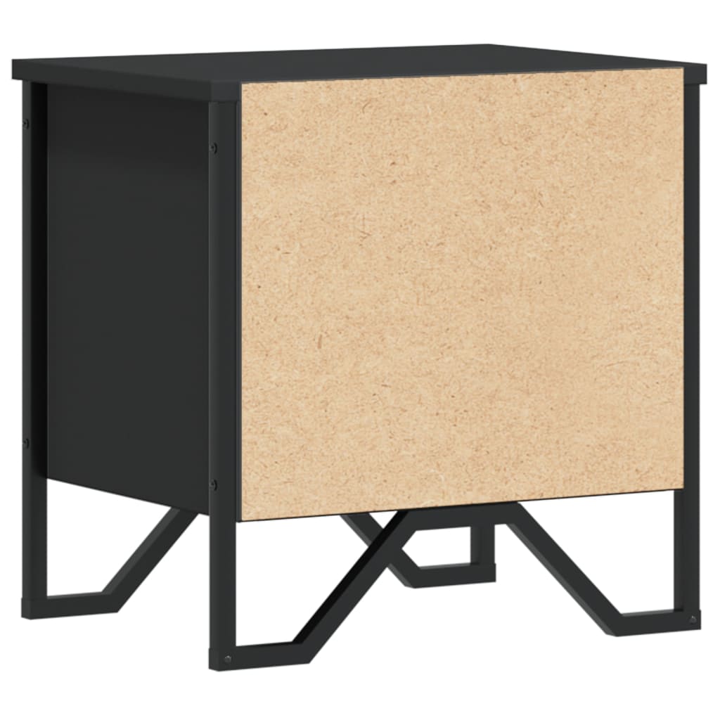 Bedside Table Black 40x30x40 cm Wood Material
