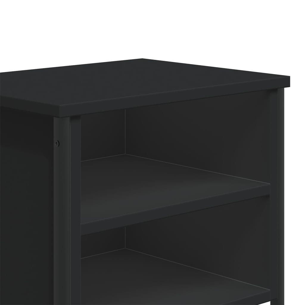 Bedside Table Black 40x30x40 cm Wood Material