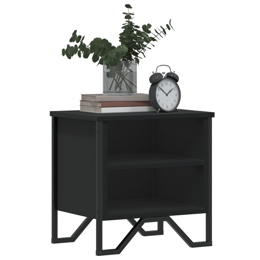Bedside Table Black 2 pcs. 40x30x40 cm Wood Material